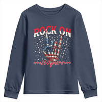 Patriotic Rocker Skeleton Hand Youth Sweatshirt Rock On 250 Years