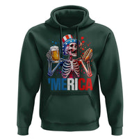 Red White And Blue Skeleton Party Hoodie American Freedom Vibes