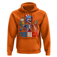 Red White And Blue Skeleton Party Hoodie American Freedom Vibes