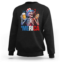 Red White And Blue Skeleton Party Sweatshirt American Freedom Vibes