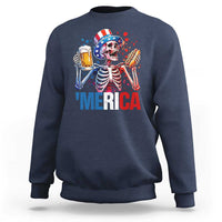 Red White And Blue Skeleton Party Sweatshirt American Freedom Vibes