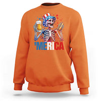 Red White And Blue Skeleton Party Sweatshirt American Freedom Vibes