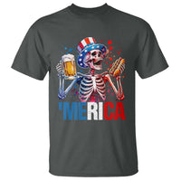 Red White And Blue Skeleton Party T Shirt American Freedom Vibes