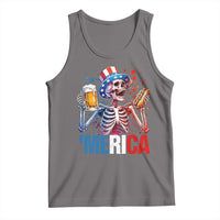 Red White And Blue Skeleton Party Tank Top American Freedom Vibes