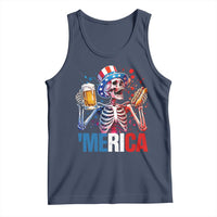 Red White And Blue Skeleton Party Tank Top American Freedom Vibes