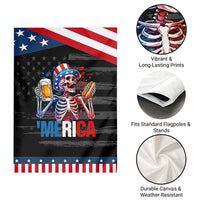 Red White And Blue Skeleton Party Patriotic Garden Flag American Freedom Vibes