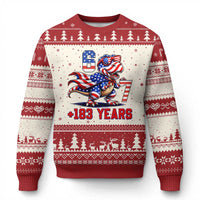 Funny 67 Meme Dinosaur American Pride Ugly Christmas Sweater USA 250th Anniversary