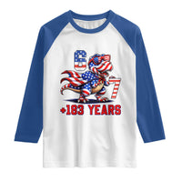 Funny 67 Meme Dinosaur American Pride Raglan Shirt USA 250th Anniversary