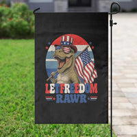 Red White Blue Dinosaur Pride Garden Flag Let Freedom Rawr