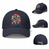 Red White Blue Dinosaur Pride Baseball Cap Let Freedom Rawr