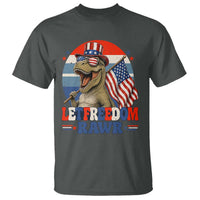 Red White Blue Dinosaur Pride T Shirt Let Freedom Rawr