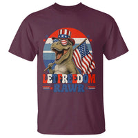Red White Blue Dinosaur Pride T Shirt Let Freedom Rawr