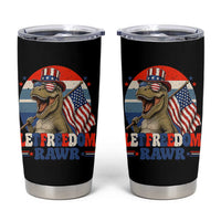 Red White Blue Dinosaur Pride Tumbler Cup Let Freedom Rawr