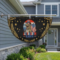 Red White Blue Dinosaur Pride Patriotic Fan Flag Let Freedom Rawr