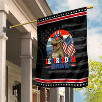Red White Blue Dinosaur Pride Patriotic Garden Flag Let Freedom Rawr