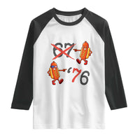Funny 67 Meme Hot Dog Lover Raglan Shirt USA 250 BBQ Celebration