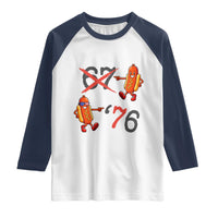 Funny 67 Meme Hot Dog Lover Raglan Shirt USA 250 BBQ Celebration