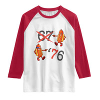 Funny 67 Meme Hot Dog Lover Raglan Shirt USA 250 BBQ Celebration