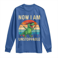 Now I Am Unstoppable Long Sleeve Shirt Funny Mama Saurus Dinosaur - Wonder Print Shop