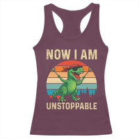 Now I Am Unstoppable Racerback Tank Top Funny Mama Saurus Dinosaur - Wonder Print Shop