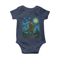 Bigfoot Dinosaur Baby Onesie Funny Prehistoric Starry Night Van Gogh - Wonder Print Shop