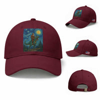 Bigfoot Dinosaur Baseball Cap Funny Prehistoric Starry Night Van Gogh