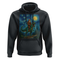 Bigfoot Dinosaur Hoodie Funny Prehistoric Starry Night Van Gogh - Wonder Print Shop