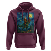 Bigfoot Dinosaur Hoodie Funny Prehistoric Starry Night Van Gogh - Wonder Print Shop