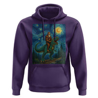 Bigfoot Dinosaur Hoodie Funny Prehistoric Starry Night Van Gogh - Wonder Print Shop