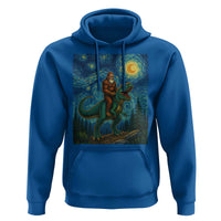Bigfoot Dinosaur Hoodie Funny Prehistoric Starry Night Van Gogh - Wonder Print Shop