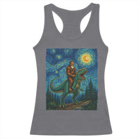 Bigfoot Dinosaur Racerback Tank Top Funny Prehistoric Starry Night Van Gogh - Wonder Print Shop