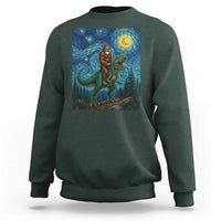 Bigfoot Dinosaur Sweatshirt Funny Prehistoric Starry Night Van Gogh - Wonder Print Shop
