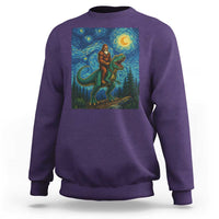 Bigfoot Dinosaur Sweatshirt Funny Prehistoric Starry Night Van Gogh - Wonder Print Shop