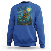 Bigfoot Dinosaur Sweatshirt Funny Prehistoric Starry Night Van Gogh - Wonder Print Shop