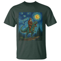 Bigfoot Dinosaur T Shirt Funny Prehistoric Starry Night Van Gogh - Wonder Print Shop