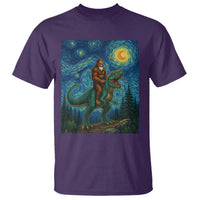 Bigfoot Dinosaur T Shirt Funny Prehistoric Starry Night Van Gogh - Wonder Print Shop