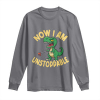 Now I Am Unstoppable Long Sleeve Shirt Funny Dinosaur Lovers - Wonder Print Shop