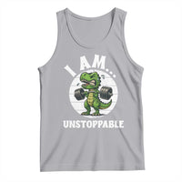 I Am Unstoppable Tank Top Funny Weightlifting Dinosaur Gym - Wonder Print Shop