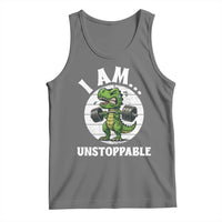 I Am Unstoppable Tank Top Funny Weightlifting Dinosaur Gym - Wonder Print Shop