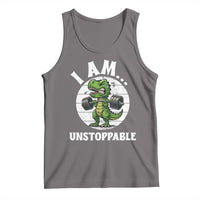 I Am Unstoppable Tank Top Funny Weightlifting Dinosaur Gym - Wonder Print Shop