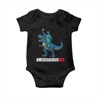 Patriotic Dinosaur Baby Onesie Funny Amerisaurus Rex Statue Of Liberty Dino - Wonder Print Shop