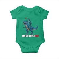 Patriotic Dinosaur Baby Onesie Funny Amerisaurus Rex Statue Of Liberty Dino - Wonder Print Shop