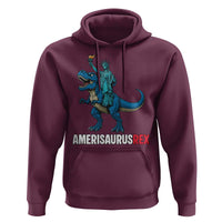 Patriotic Dinosaur Hoodie Funny Amerisaurus Rex Statue Of Liberty Dino - Wonder Print Shop