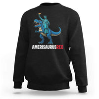 Patriotic Dinosaur Sweatshirt Funny Amerisaurus Rex Statue Of Liberty Dino - Wonder Print Shop