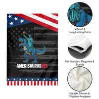 Patriotic Dinosaur Garden Flag Funny Amerisaurus Rex Statue Of Liberty Dino