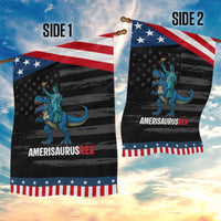 Patriotic Dinosaur Garden Flag Funny Amerisaurus Rex Statue Of Liberty Dino