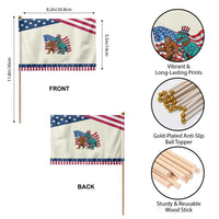 Funny Patriotic Patriotic Handheld Flag Bigfoot Walking Dinosaur With USA Flag TS12