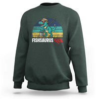 Funny Dinosaur Sweatshirt Fishsaurus Rex Fishing Lover - Wonder Print Shop