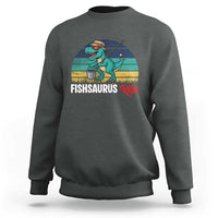Funny Dinosaur Sweatshirt Fishsaurus Rex Fishing Lover - Wonder Print Shop