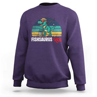 Funny Dinosaur Sweatshirt Fishsaurus Rex Fishing Lover - Wonder Print Shop
